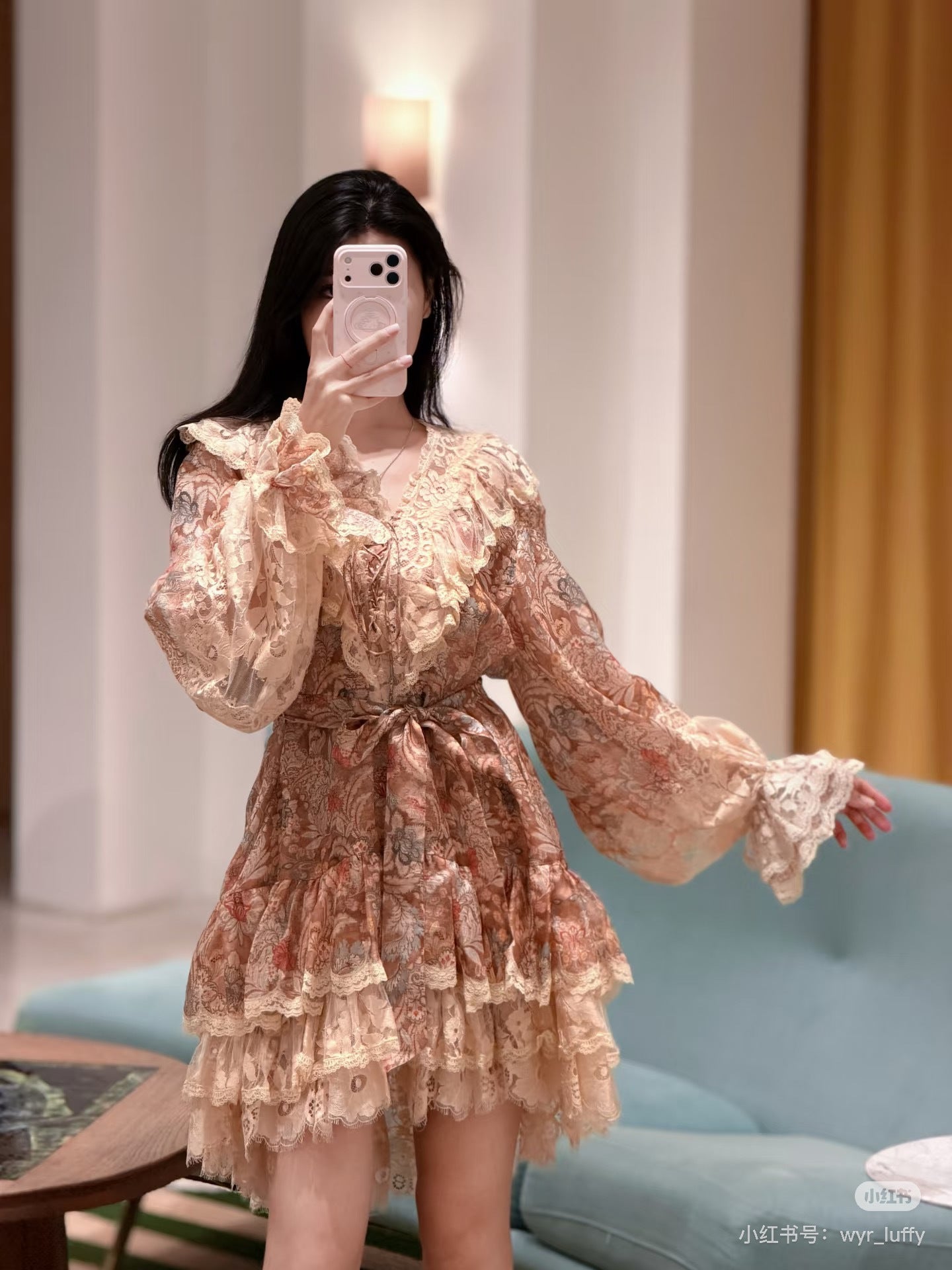 Zimm NEW lace contract flower dress