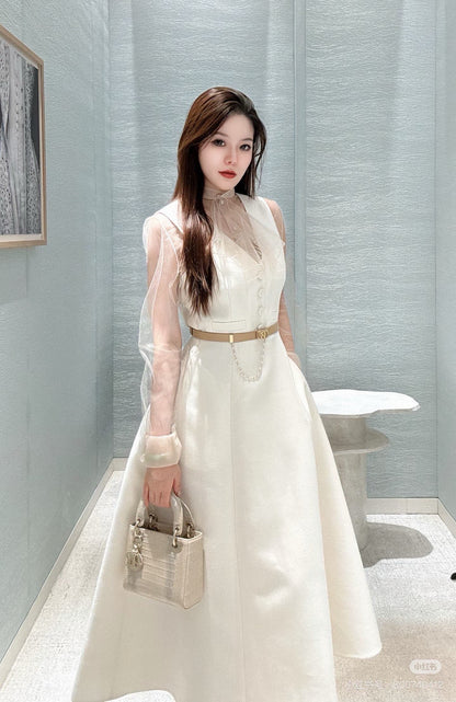 CD NEW sleeveless back-bow cocktail dress