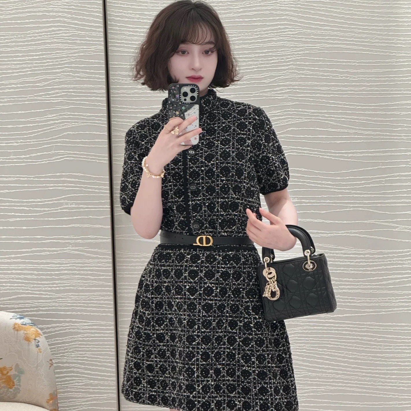 CD NEW woven tweed dress