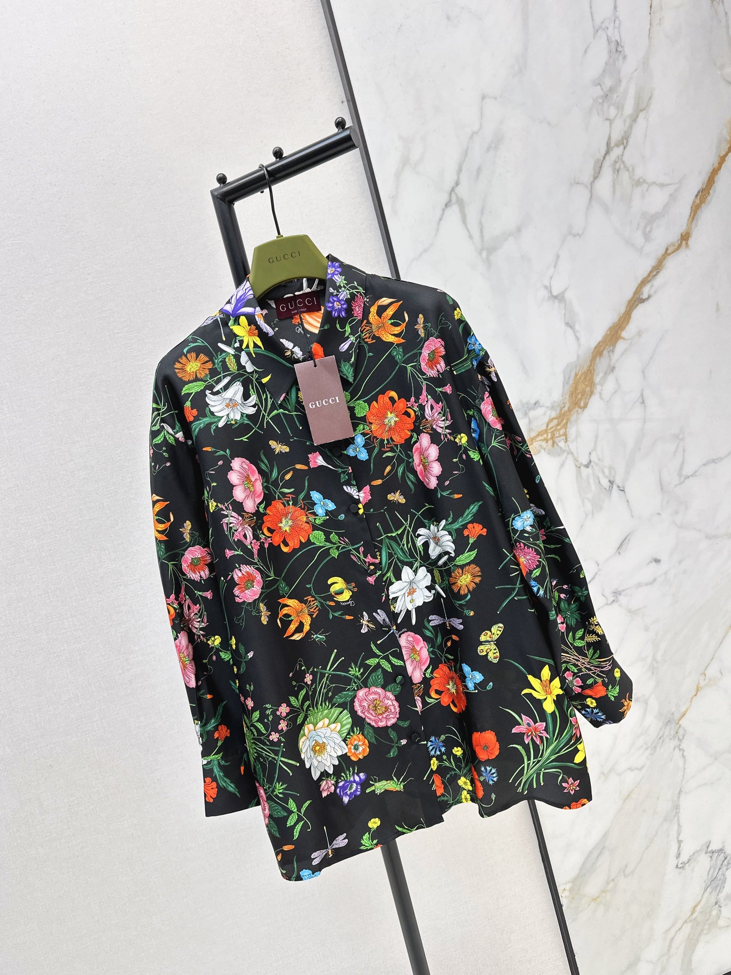 Guc NEW print floral silk shirt