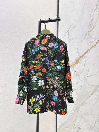 Guc NEW print floral silk shirt