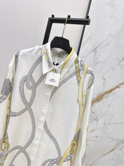 Herm NEW floral print silk shirt