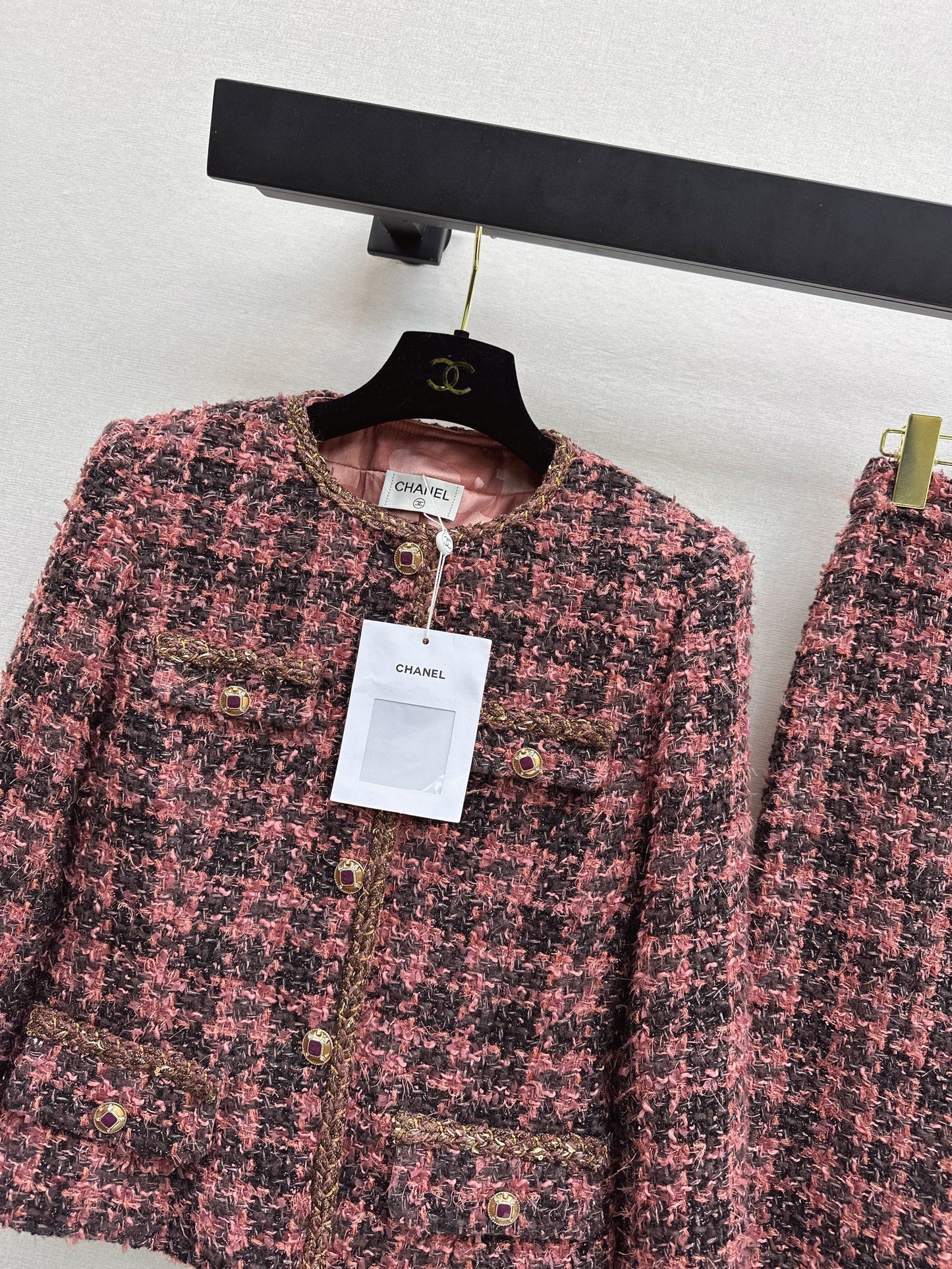 Chan NEW woven jacke +woven fishtail skirt set