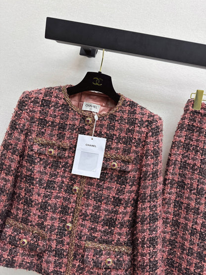 Chan NEW woven jacke +woven fishtail skirt set