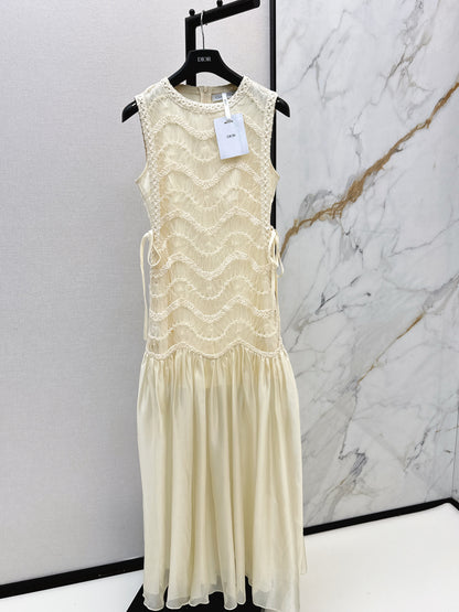 CD NEW woven lace-paneled dress
