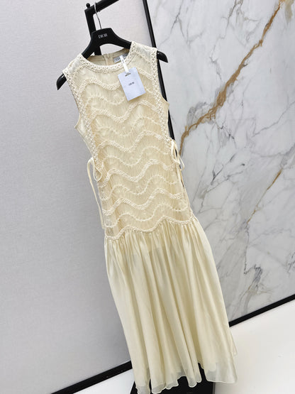 CD NEW woven lace-paneled dress