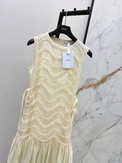 CD NEW woven lace-paneled dress