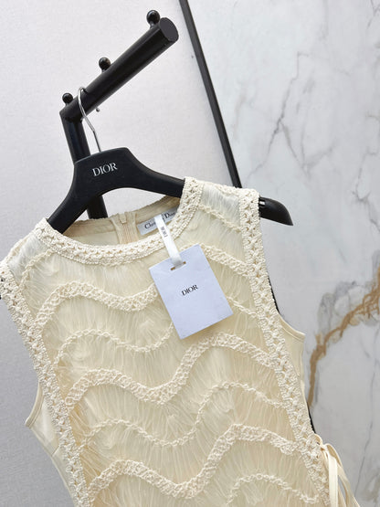 CD NEW woven lace-paneled dress