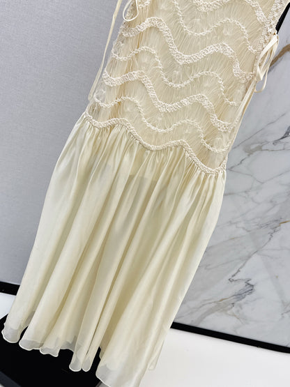 CD NEW woven lace-paneled dress