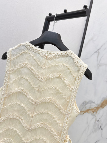 CD NEW woven lace-paneled dress