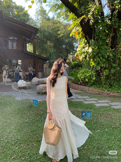 CD NEW woven lace-paneled dress