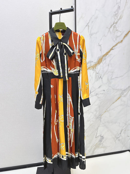 Guc NEW 3D printed silk dress