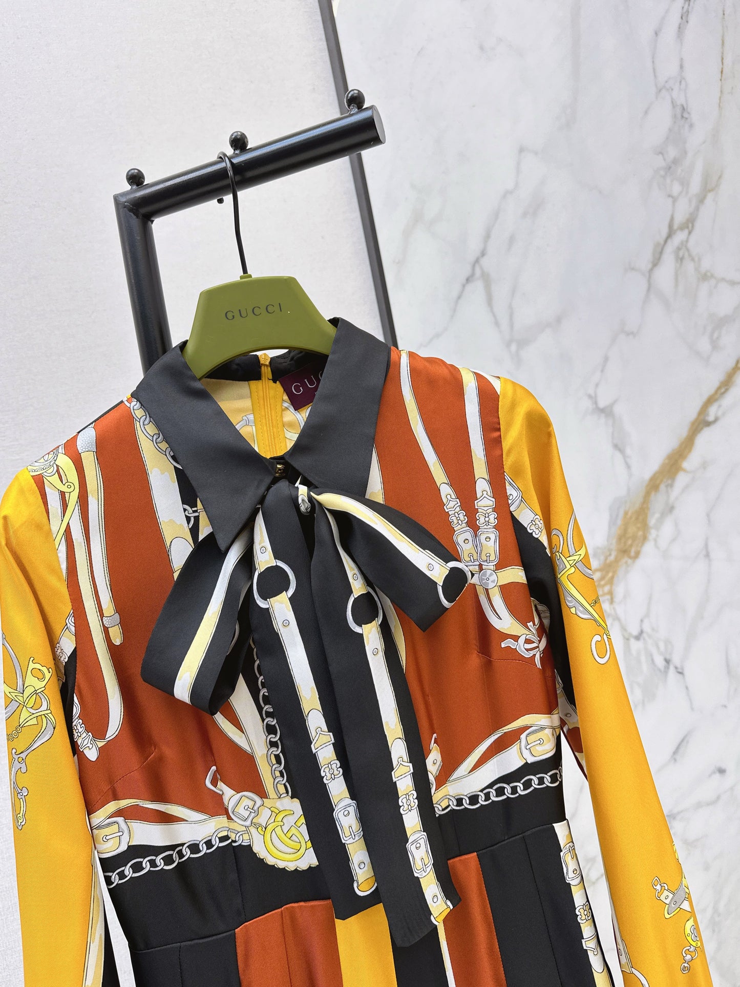 Guc NEW 3D printed silk dress