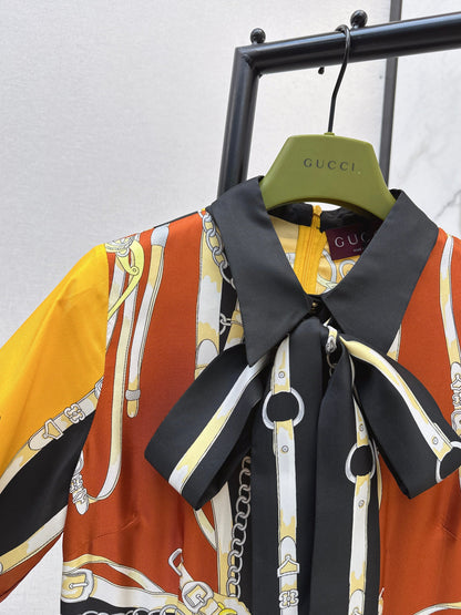 Guc NEW 3D printed silk dress