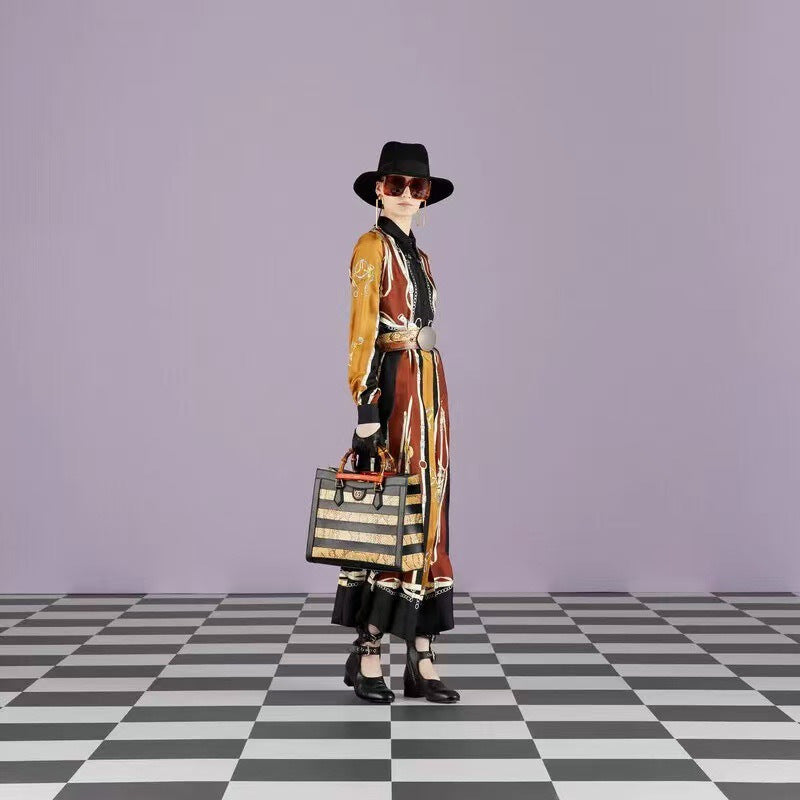 Guc NEW 3D printed silk dress