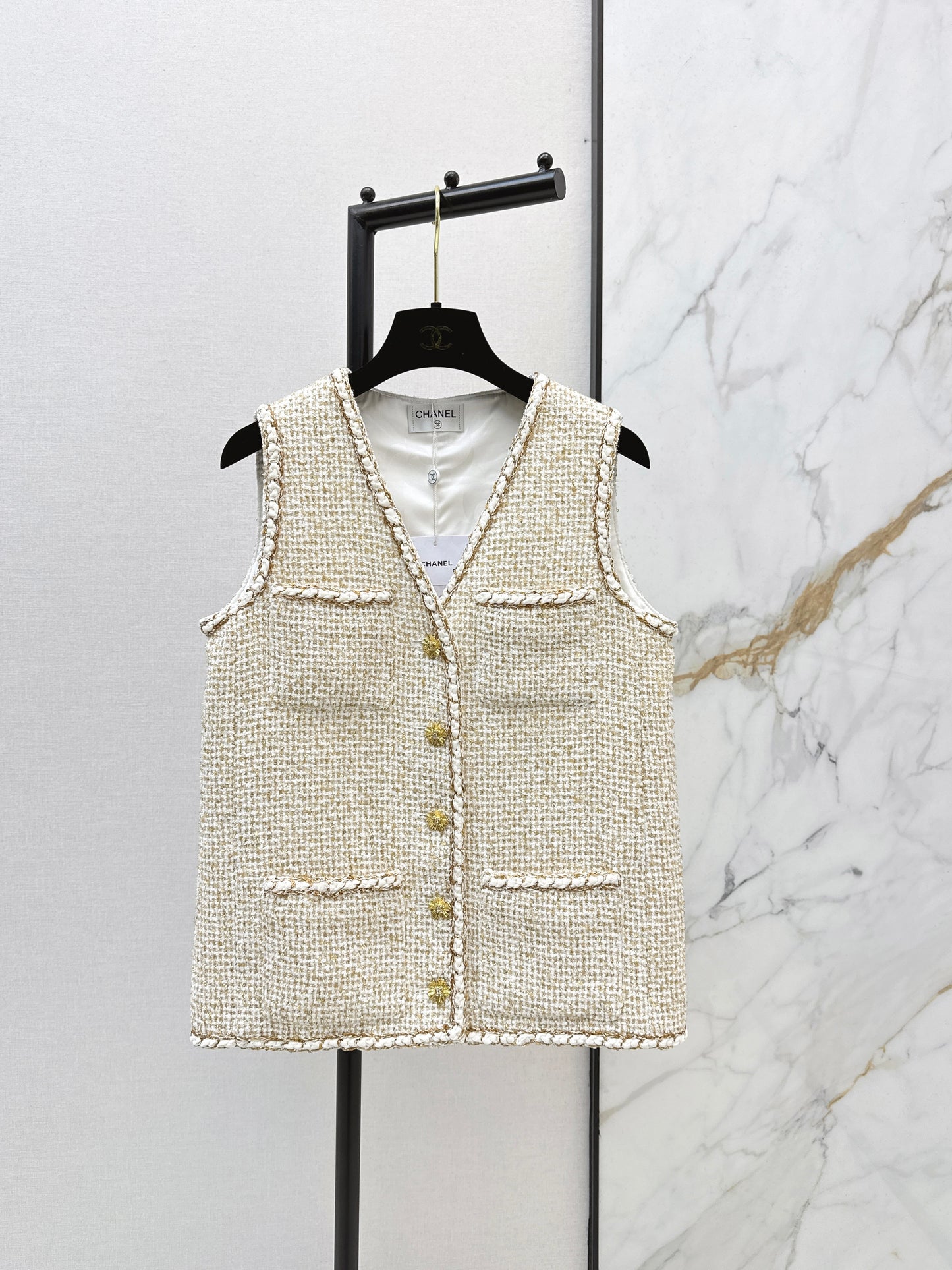 Chan NEW woven tweed vest