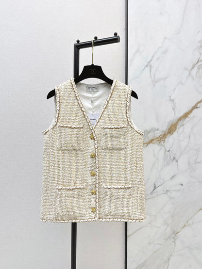 Chan NEW woven tweed vest