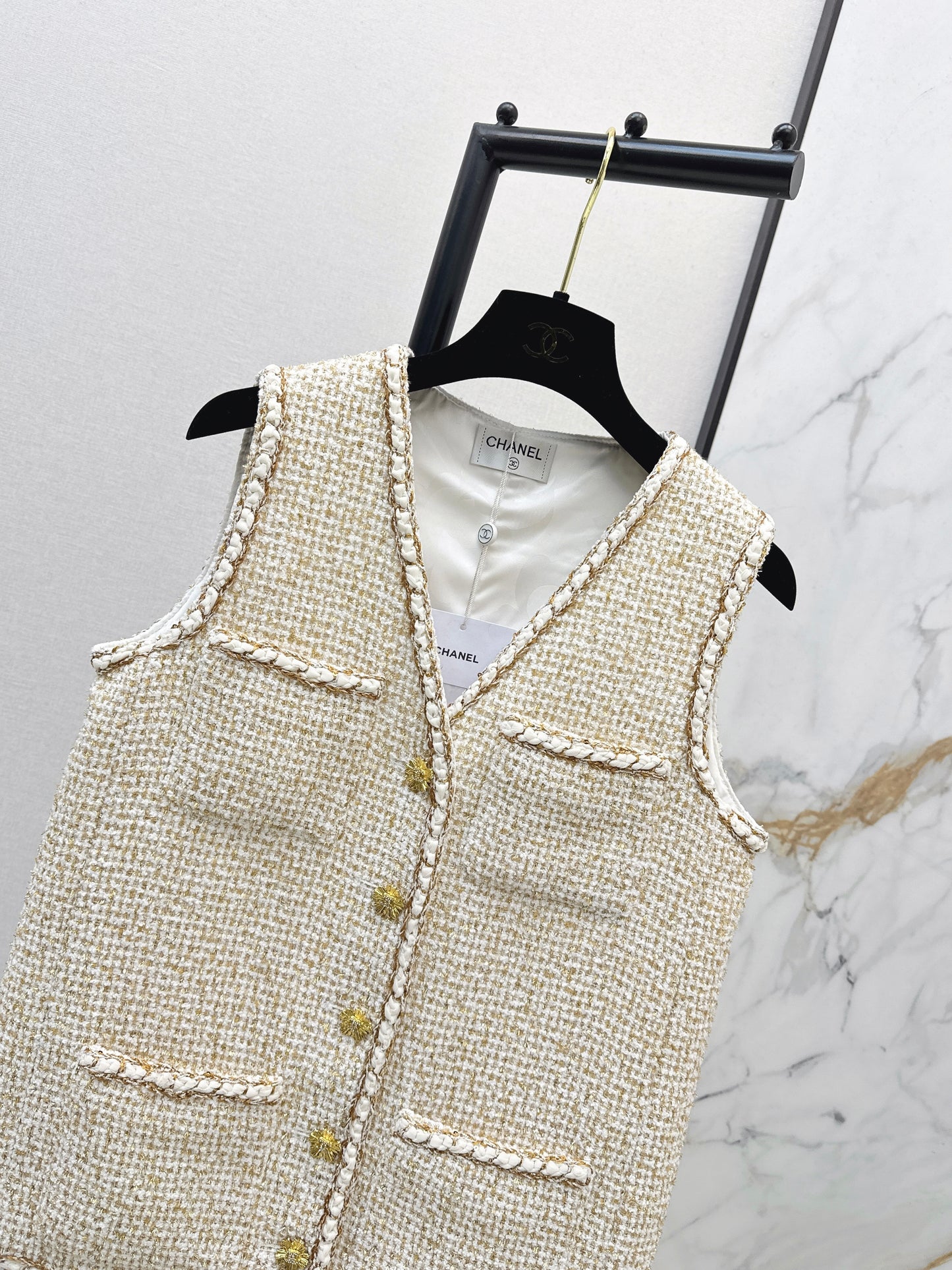 Chan NEW woven tweed vest