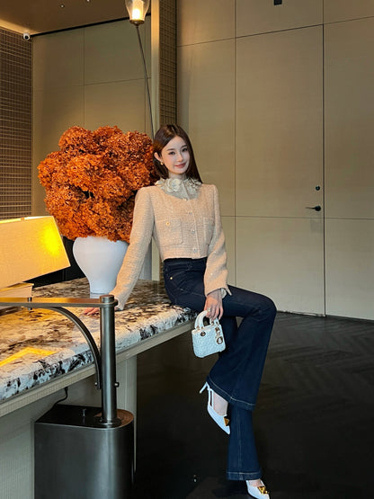 Chan NEW 3d floral wovenjacket