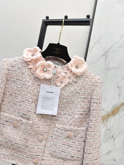 Chan NEW 3d floral wovenjacket