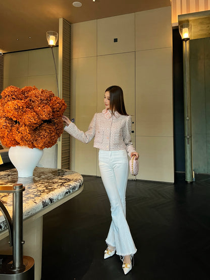 Chan NEW 3d floral wovenjacket