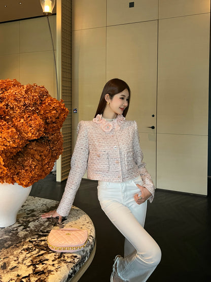 Chan NEW 3d floral wovenjacket