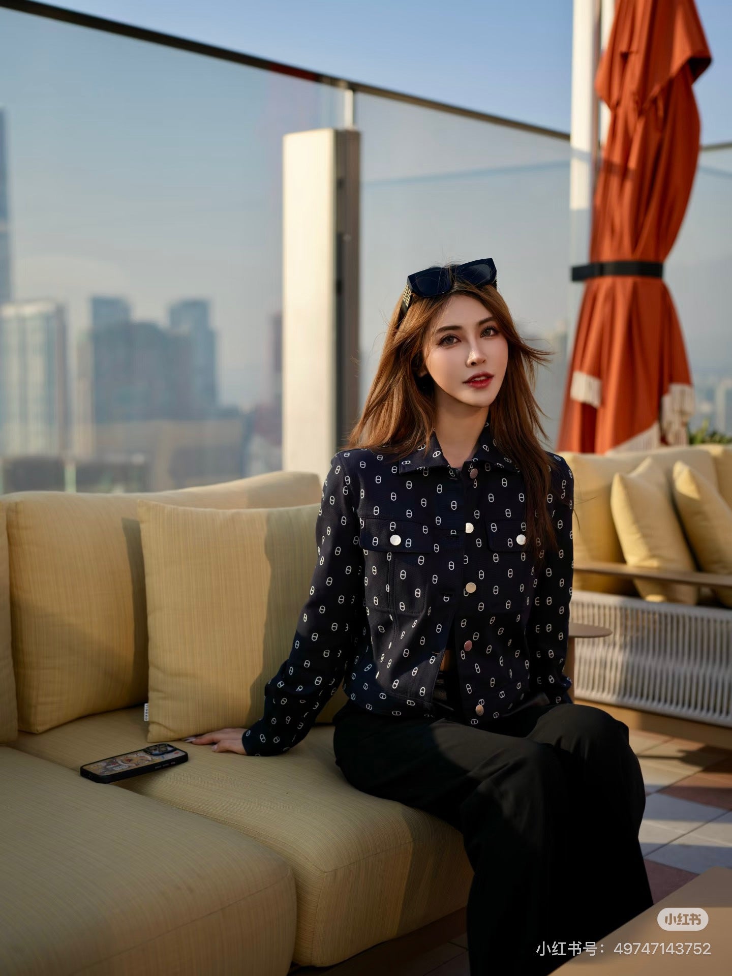 Herm NEW print denim jacket