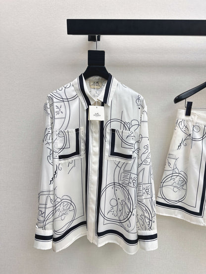 Herm NEW print silk shirts