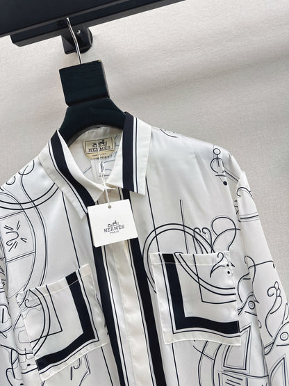 Herm NEW print silk shirts
