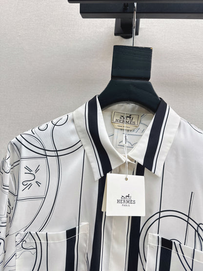 Herm NEW print silk shirts
