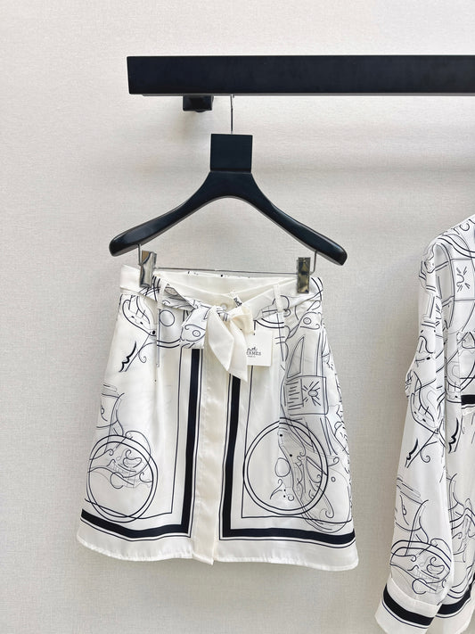 Herm NEW print silk skirts