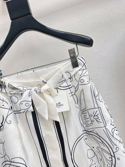 Herm NEW print silk skirts