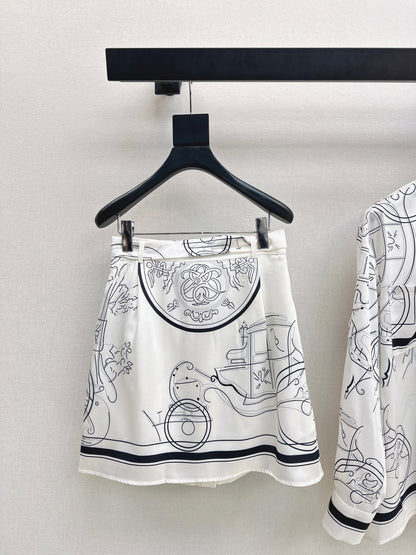 Herm NEW print silk skirts