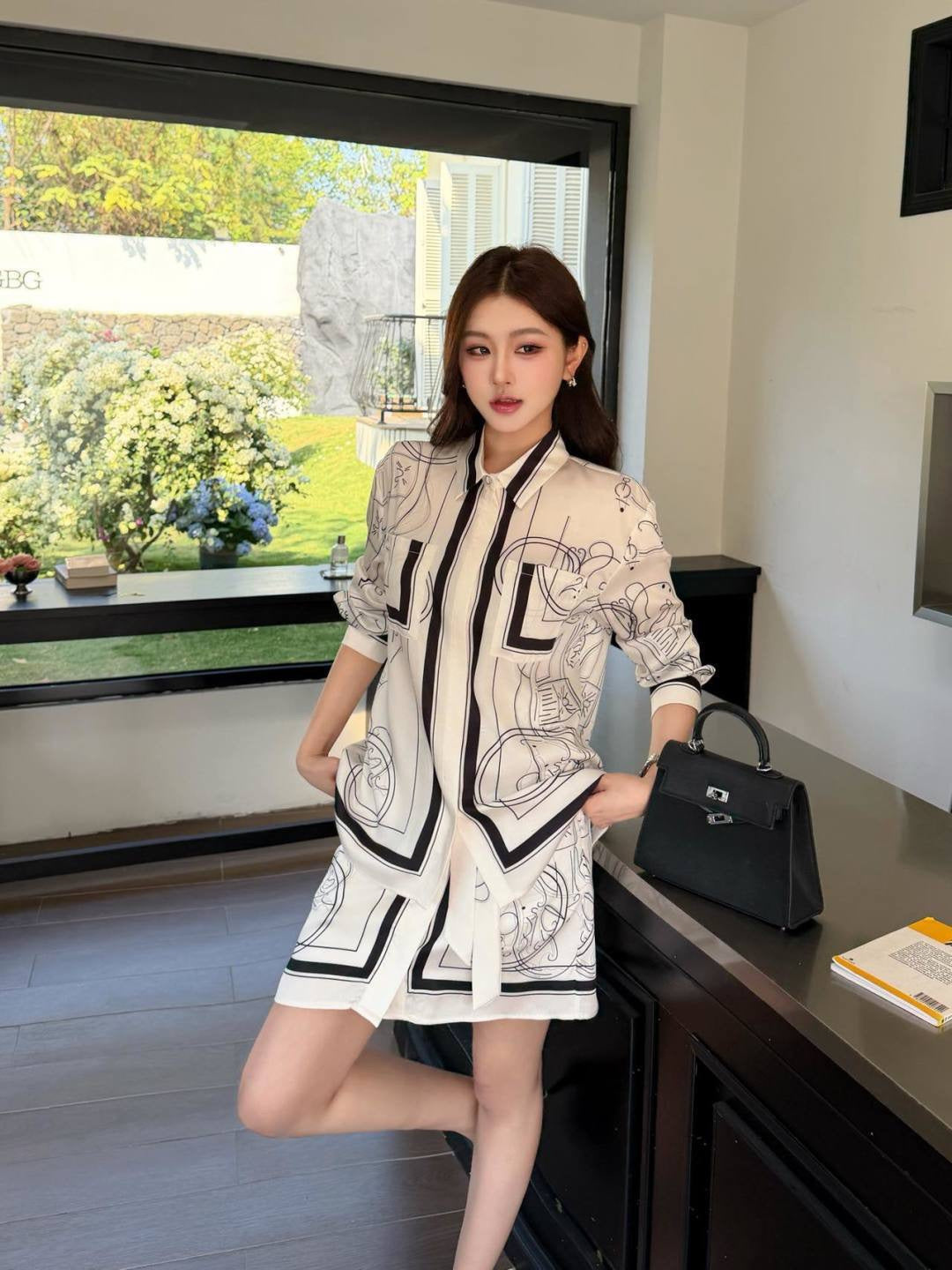 Herm NEW print silk shirts