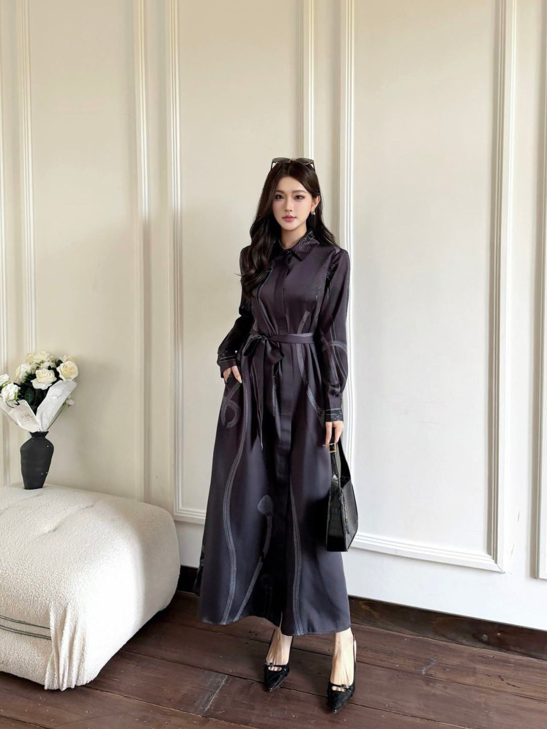 Herm NEWprint silk dress