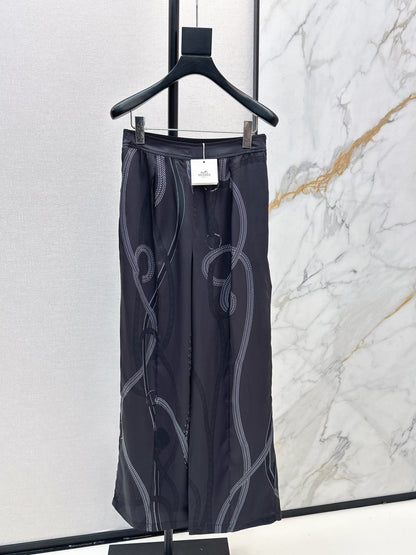 Herm NEW print silk straight pants