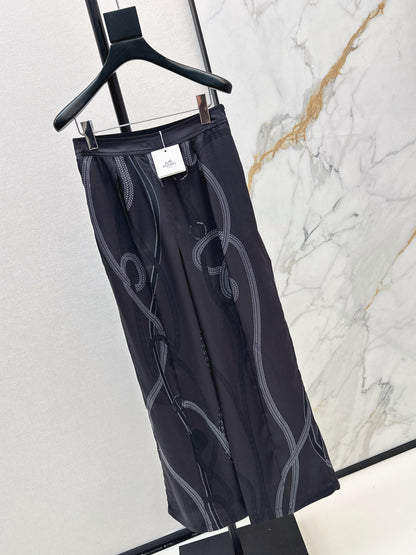 Herm NEW print silk straight pants