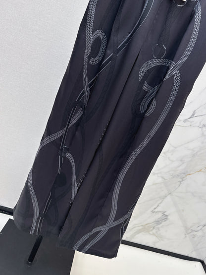 Herm NEW print silk straight pants