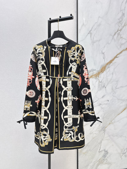 Herm NEW print silk dress