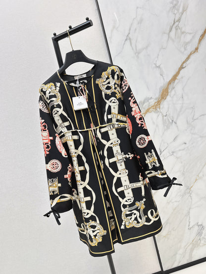 Herm NEW print silk dress