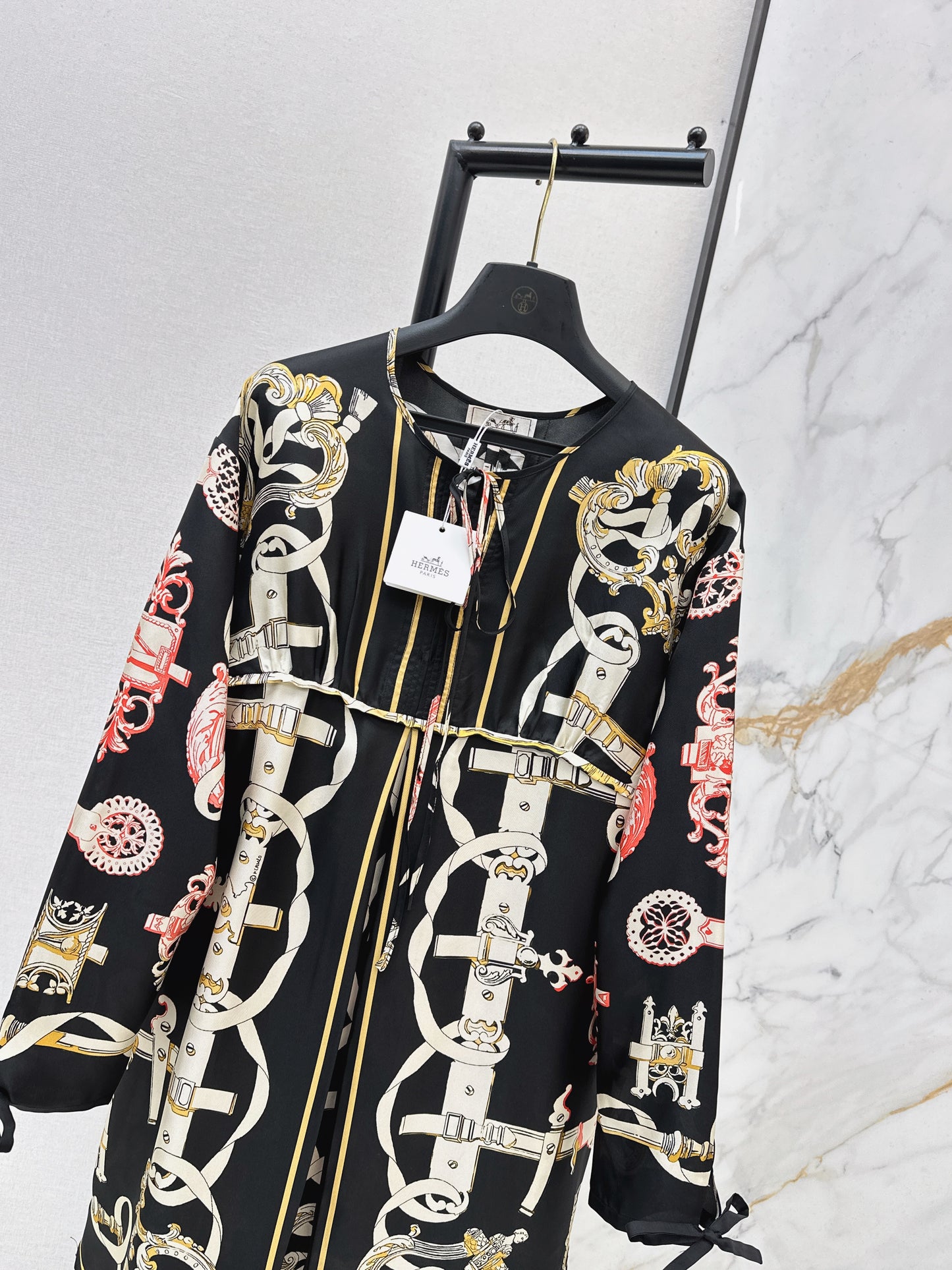 Herm NEW print silk dress