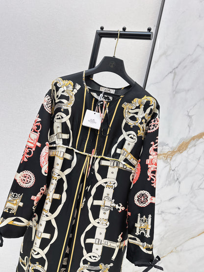 Herm NEW print silk dress