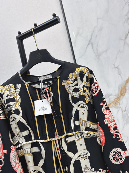 Herm NEW print silk dress