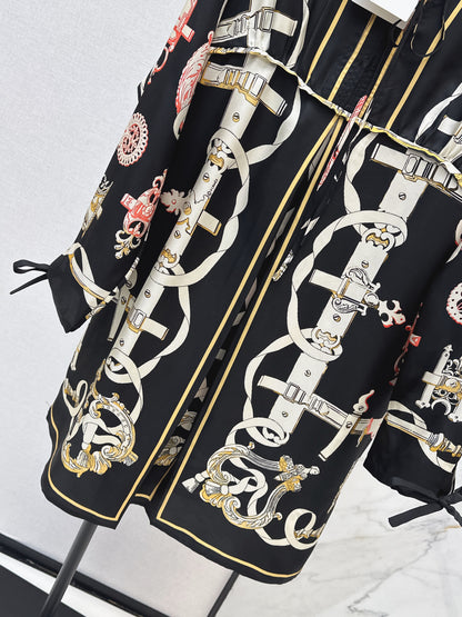 Herm NEW print silk dress