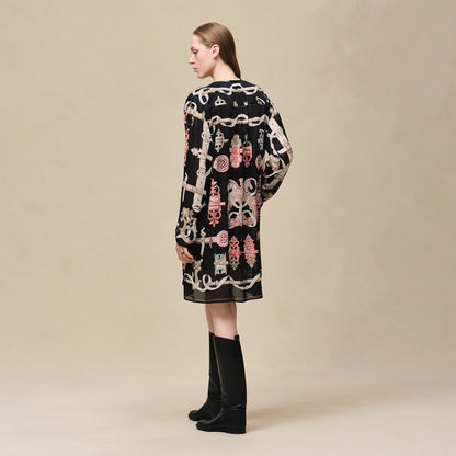 Herm NEW print silk dress