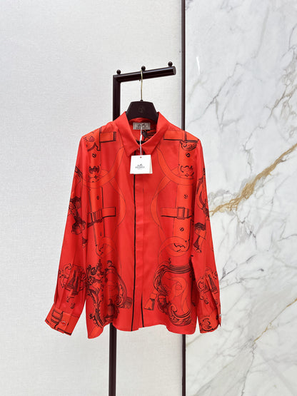 Herm NEW print silk shirts