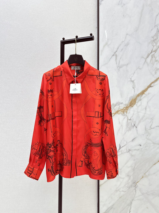 Herm NEW print silk shirts