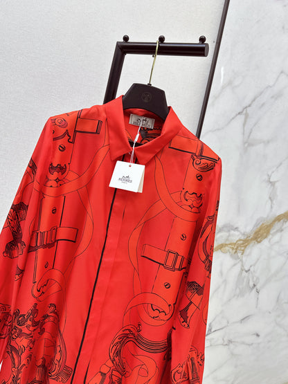Herm NEW print silk shirts