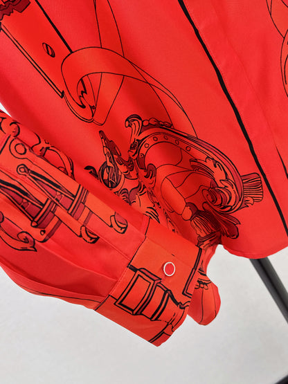 Herm NEW print silk shirts