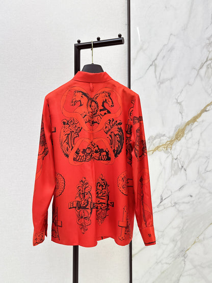 Herm NEW print silk shirts